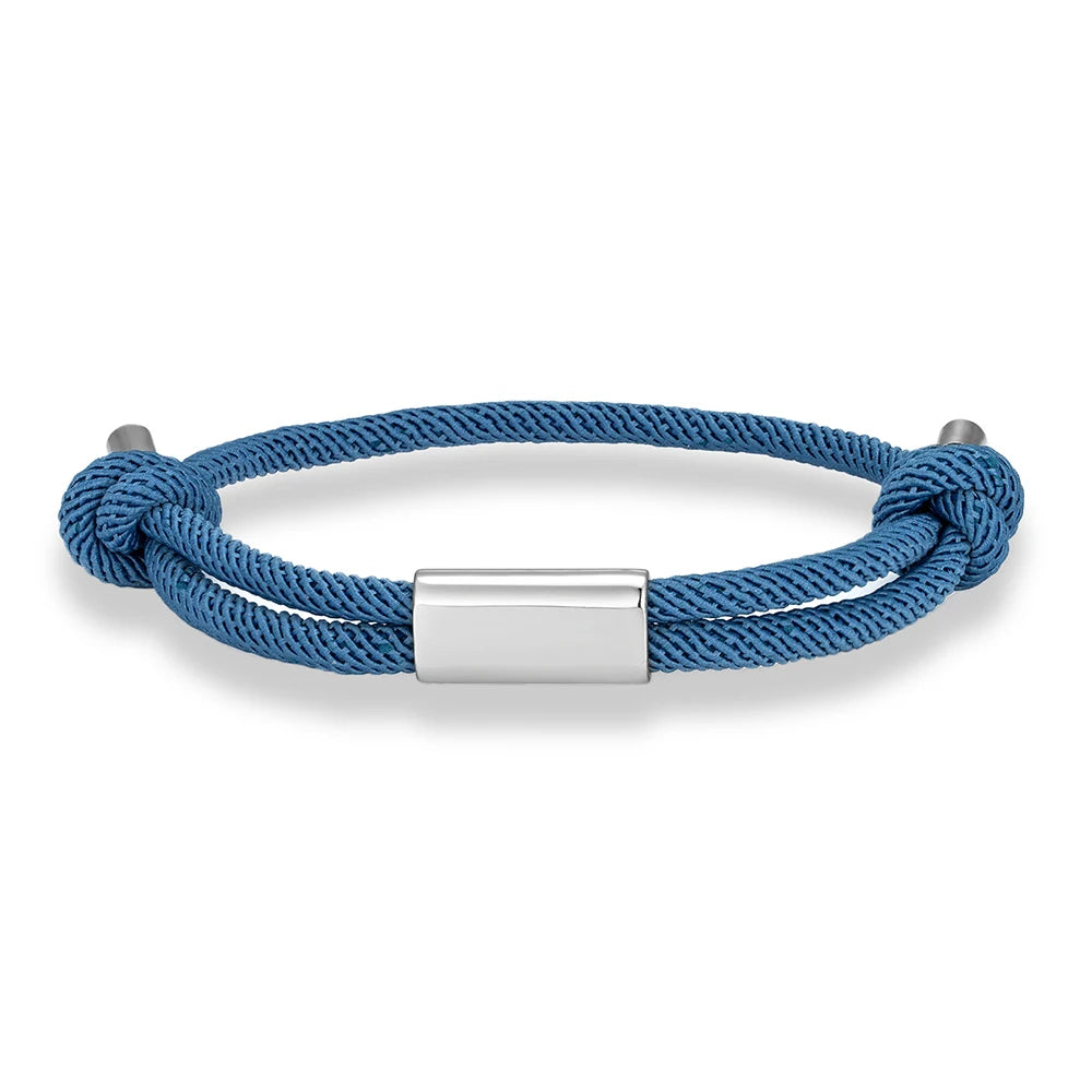 Personalized Rope Bracelet – Custom Name Engraving | Unisex Boho Nautical