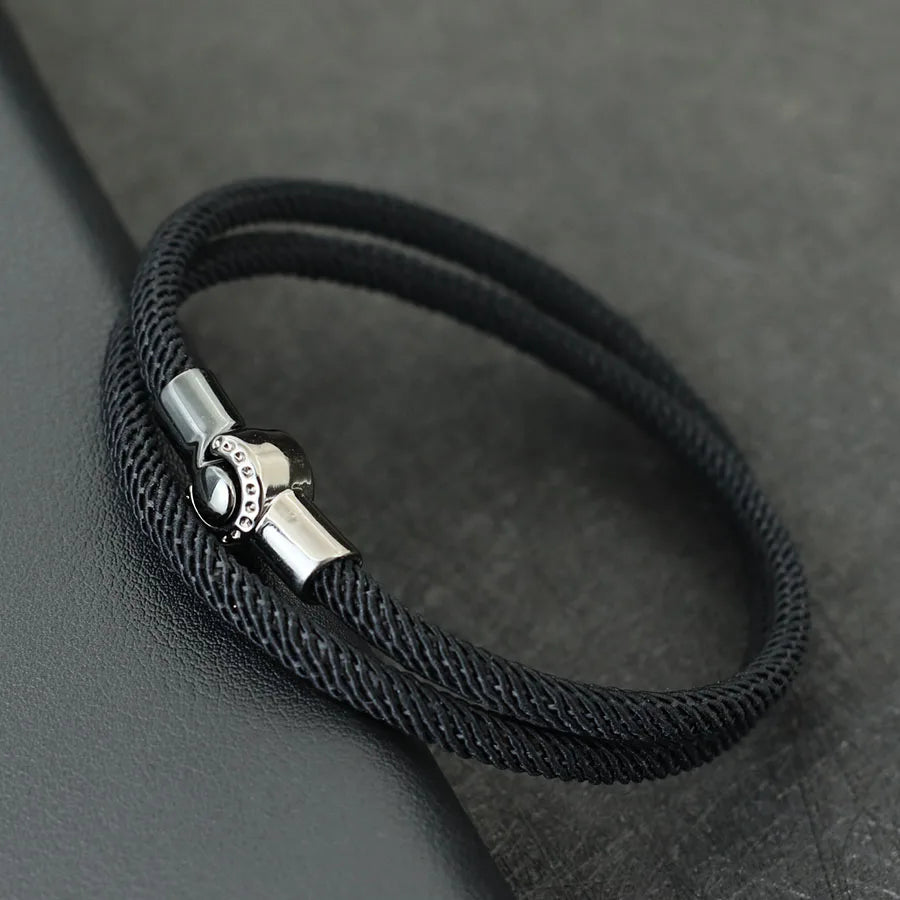Simple Style Men Rope Bracelet Magnet Buckle Bilayer Outdoor Sports Nautical Braslet Pulseras Para Hombre Perfect Gift For Him deideas