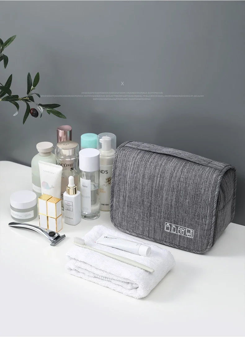 Waterproof Hanging Toiletry Bag - Oxford Fabric, 19x10x24cm, 3 Colors