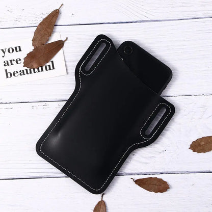 Funda de cuero para teléfono con clip para cinturón – Estuche de cuero sintético para hombres, 2 colores