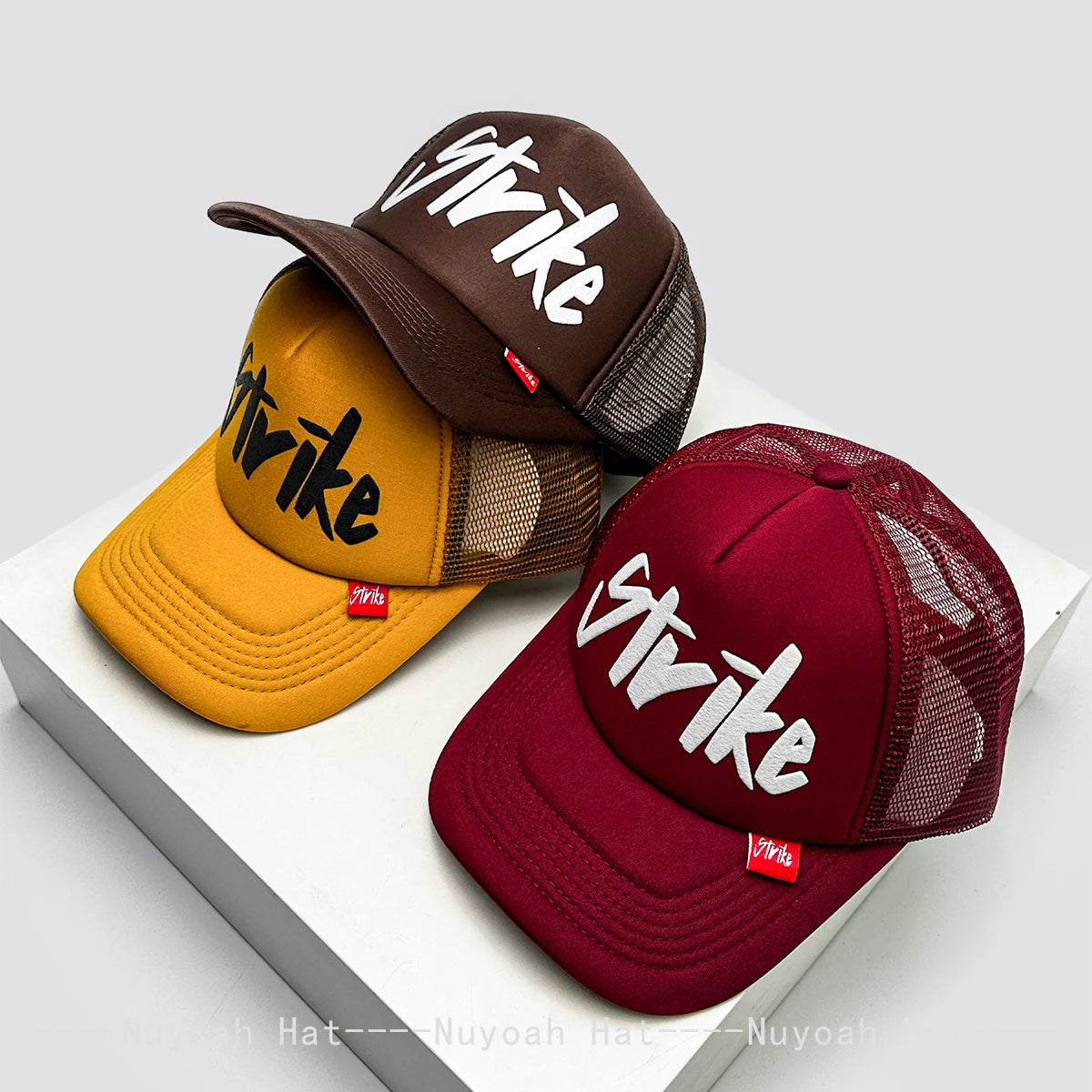 Strike Printed Letter Trucker Cap, Unisex