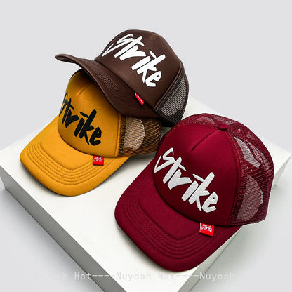 Strike Printed Letter Trucker Cap, Unisex