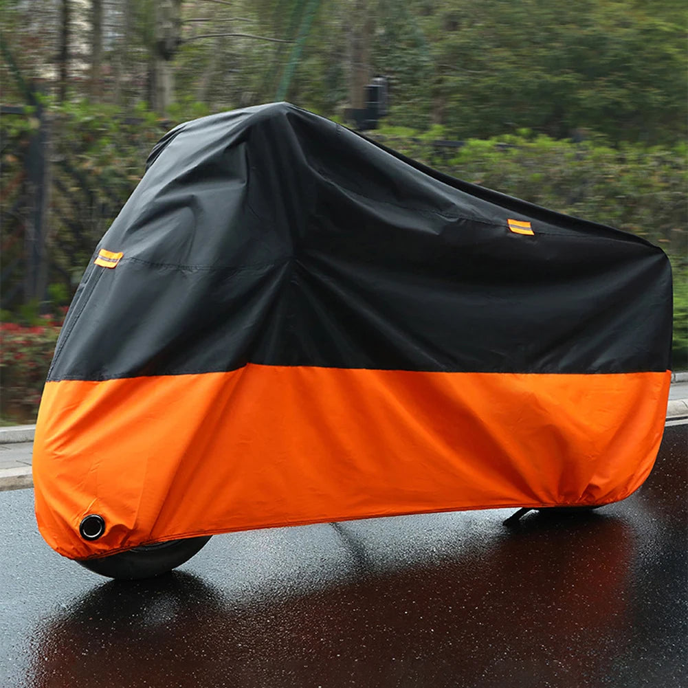 Waterproof Motorcycle Cover - 190T Silver Coated, UV & Rain Protection, Sizes M-XXXXL