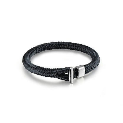 Nautical Rope Bracelet - Stainless Steel Hook, Adjustable