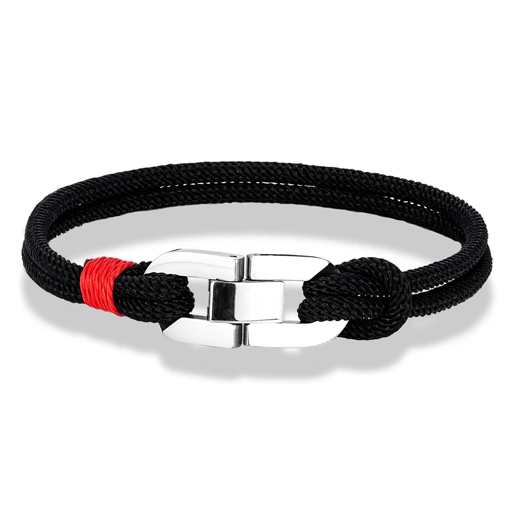 Braided Rope & Steel Anchor Bracelet – Couples Nautical Style
