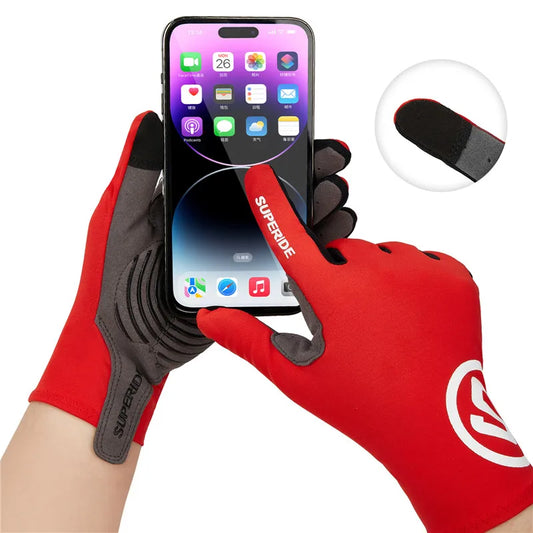 Full Finger Cycling Gloves - Padded, Breathable, Touchscreen, 6 Colors, S-XL