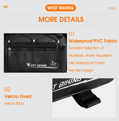 Bolsa de sillín West Biking 4L impermeable - Alforja de bicicleta y motocicleta con cubierta para lluvia