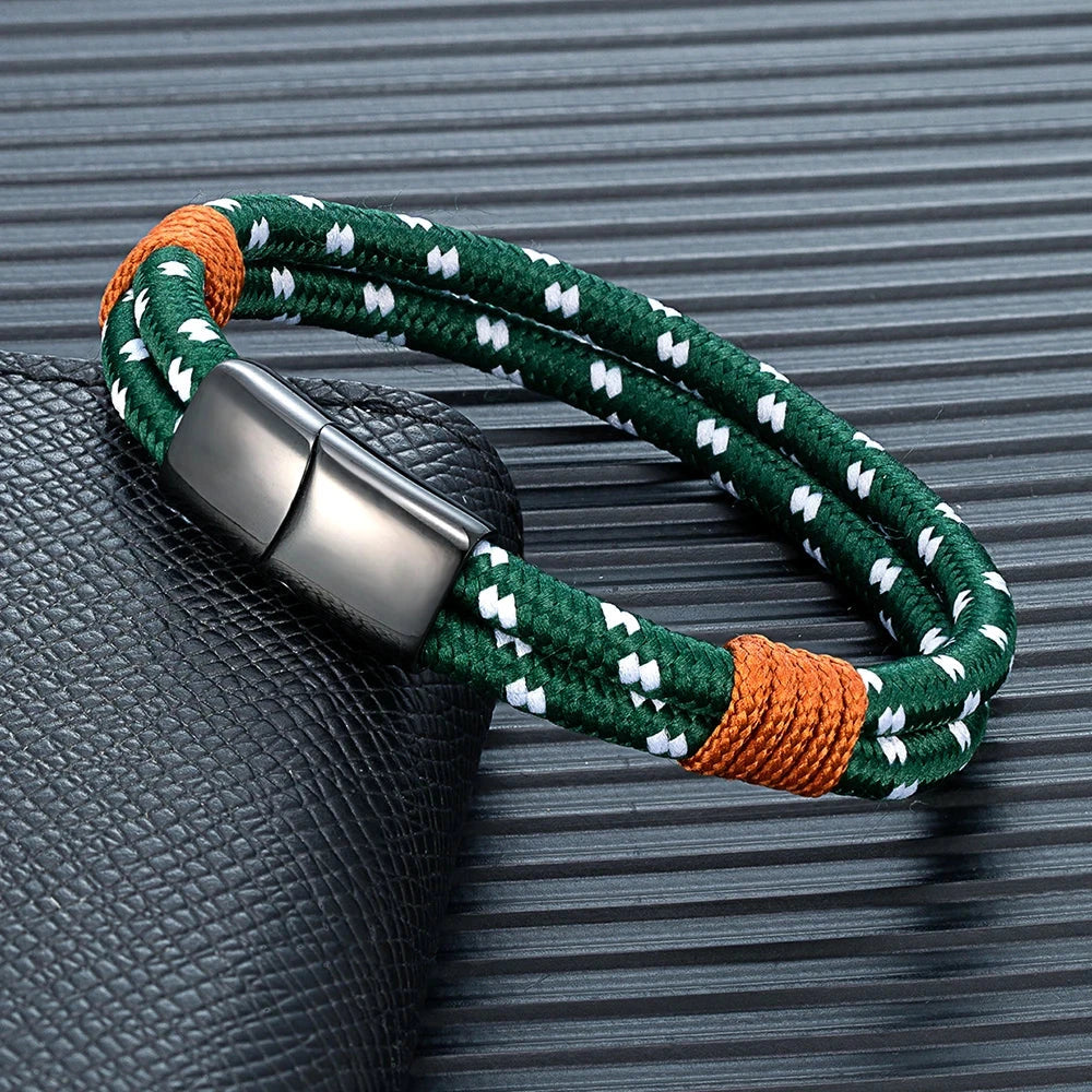 Fashion Nautical Bracelet  Woven Rope with Stainless Steel Accent deideas