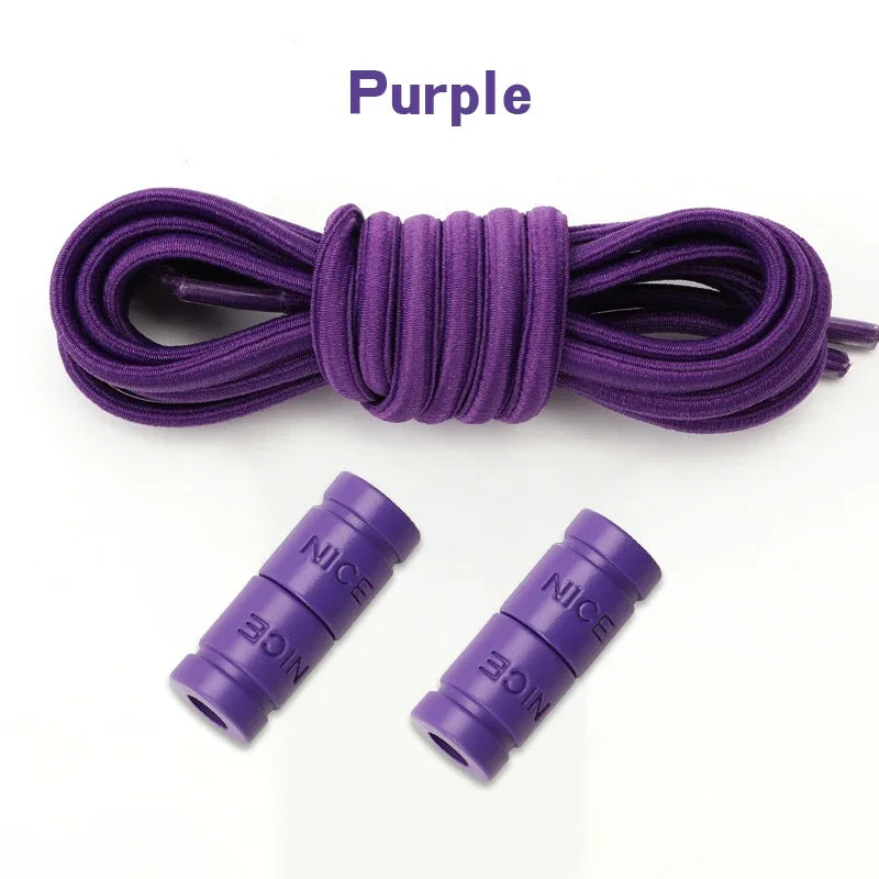 No-Tie Elastic Shoelaces with Color Buckle