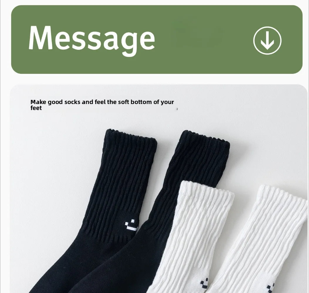 Cotton Crew Socks – Soft Blend Mid-Tube, Unisex 35-44