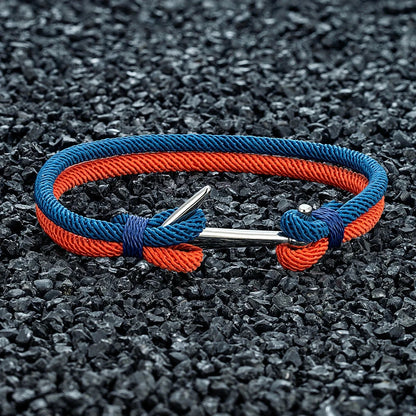 Nautical Steel Double Rope Anchor Bracelet Waterproof, Unisex & Adventure Ready deideas
