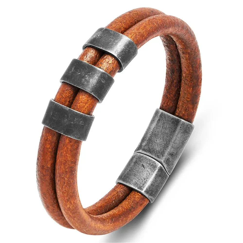 Equestrian Edge Vintage Double Strand Leather Bracelet deideas