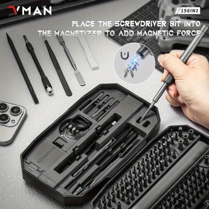 156-in-1 Mini Electric Screwdriver Set - Precision Repair Kit