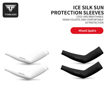 Mangas para brazos de seda helada – Protección UV UPF 50+, refrescantes y de secado rápido | 1, 2 o 3 pares