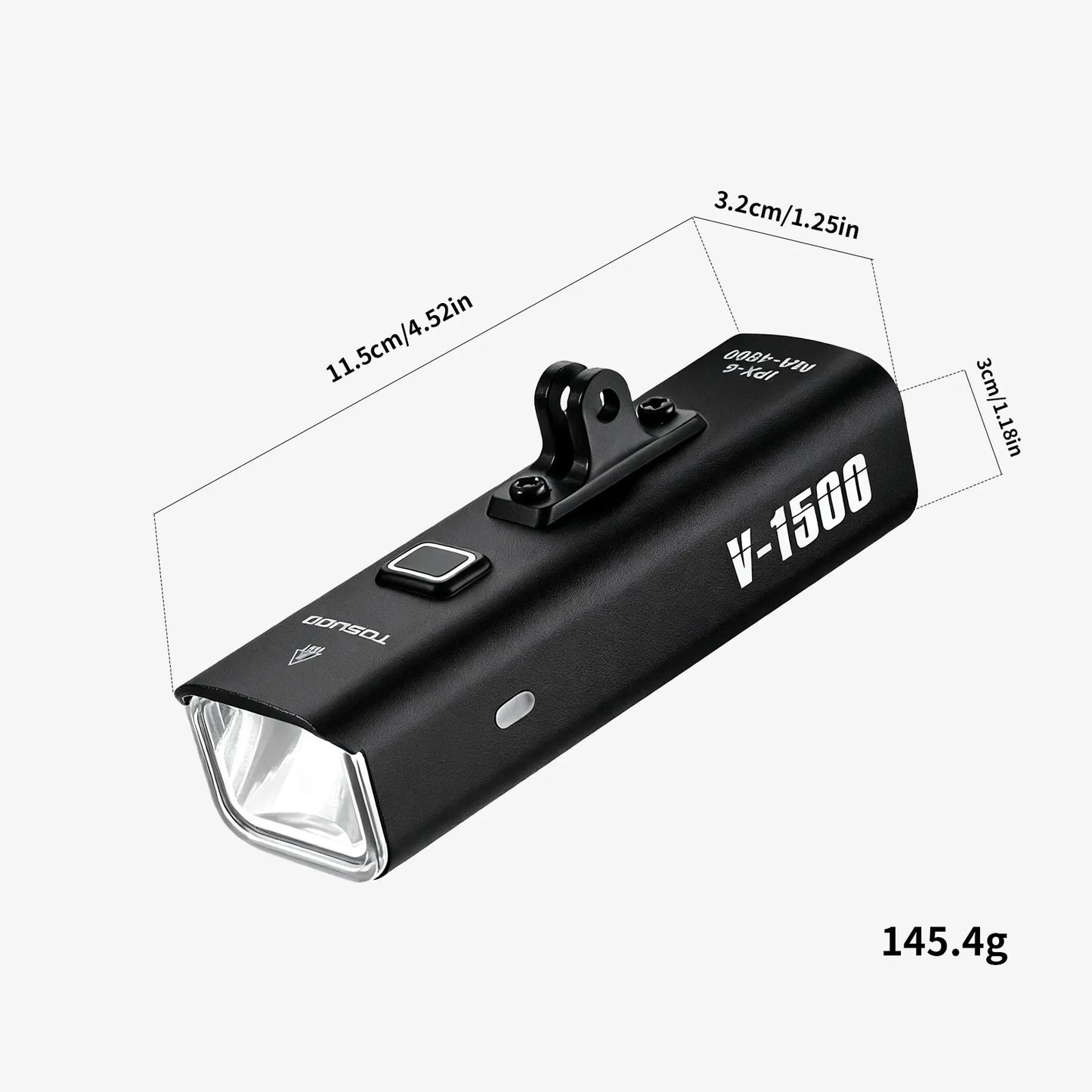 Rechargeable Bike Light - Up to 1500 Lumens, IPX6, 4800mAh, USB, 6 Models