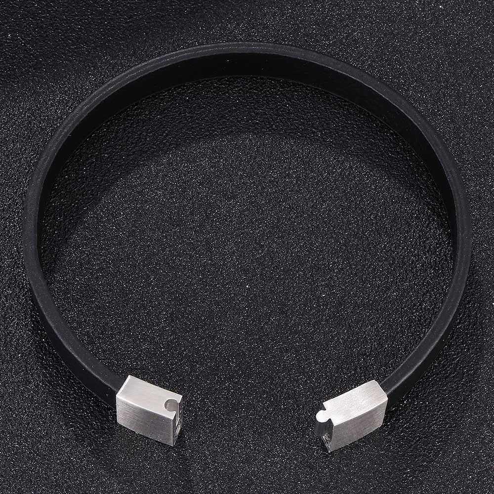Leather Cross Bracelet - Stainless Steel Charm