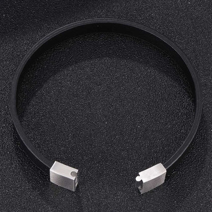 Leather Cross Bracelet - Stainless Steel Charm