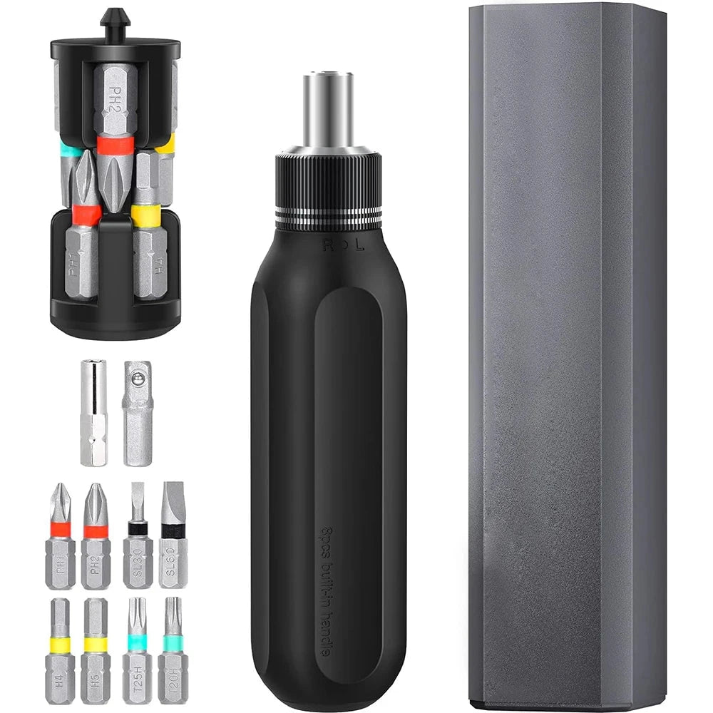 Ratchet precision screwdriver with Phillips Torx magnetic drill bit deideas