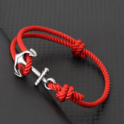 Pulsera de Cuerda con Ancla Marina – Hecha a Mano Ajustable | Estilo Playa y Surf