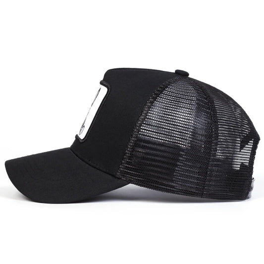 Cartoon Rabbit Embroidery Baseball Cap - Mesh Trucker Hat Unisex