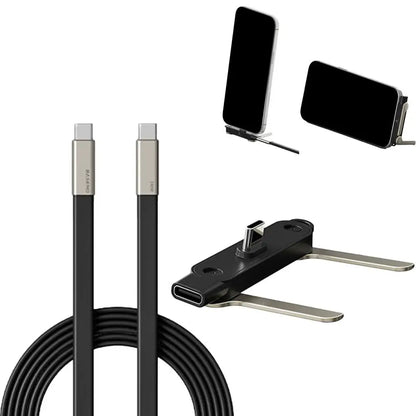 Cable USB-C de 240 W con soporte para teléfono: carga ultrarrápida y transferencia de datos de 480 Mbps