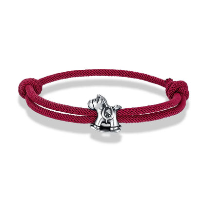 Equestrian Spirit Bracelet Stainless Steel Horse Charm on Adjustable Rope deideas