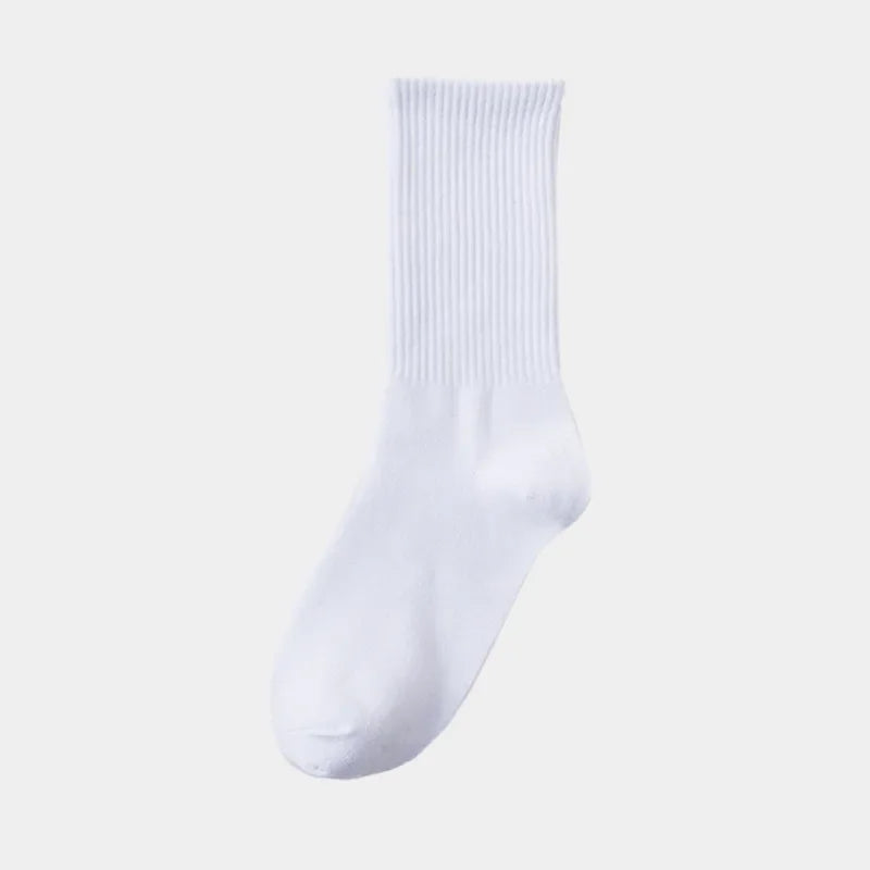 Calcetines de algodón a rayas con cuello redondo - Jacquard, 8 colores, unisex UE 36-43, estilo skate urbano