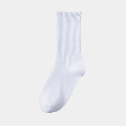 Calcetines de algodón a rayas con cuello redondo - Jacquard, 8 colores, unisex UE 36-43, estilo skate urbano