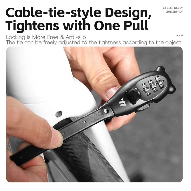 Portable Cable Combination Lock - Zinc Alloy, 3-Digit, 31cm & 53cm, Helmet & Bike
