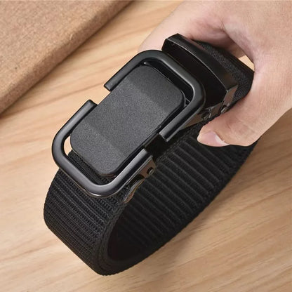 Nylon Belt with Automatic Metal Buckle - 120cm, 6 Colors, Unisex