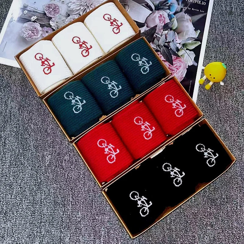 Cyclist Cotton Socks 3-Pack Gift Box – Zero Emission, Pure Style