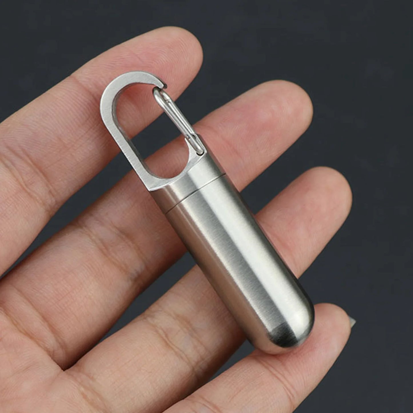 Waterproof Stainless Steel Pill Keychain Container - Portable Medicine Holder, 3 Sizes