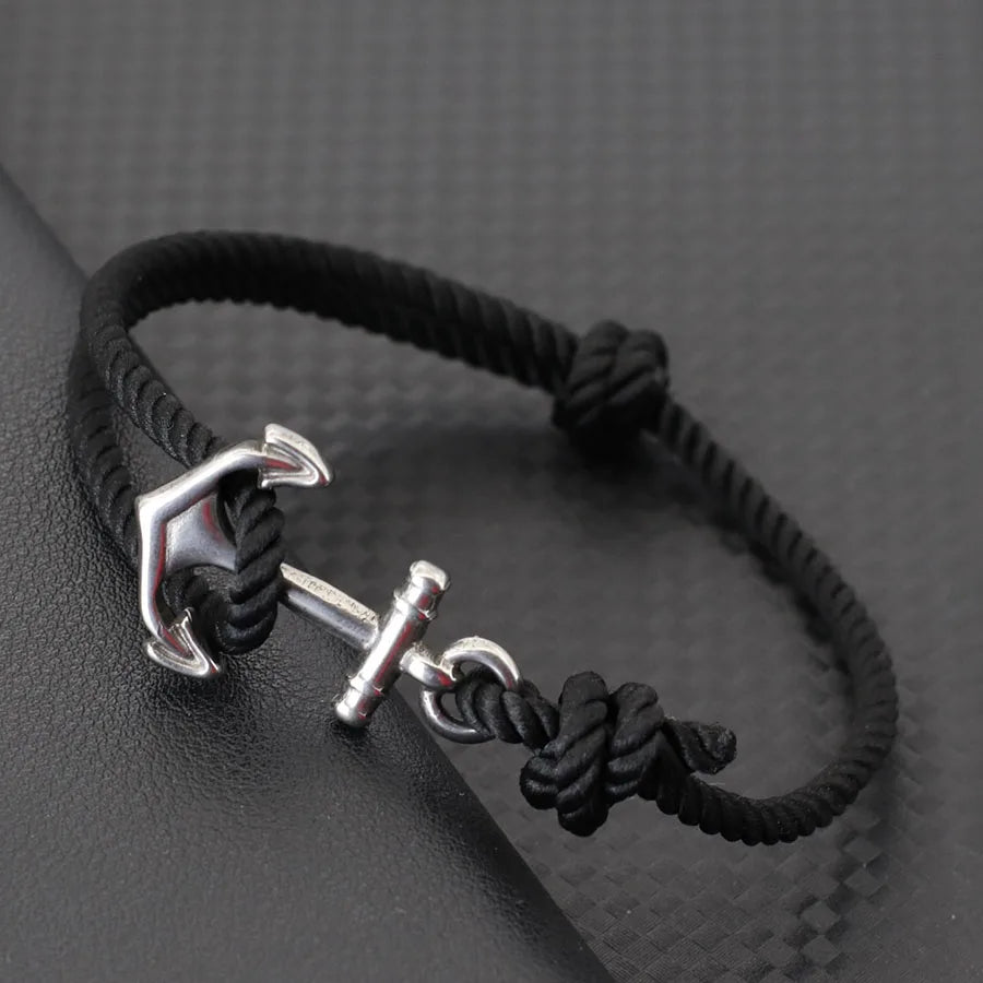 Pulsera de Cuerda con Ancla Marina – Hecha a Mano Ajustable | Estilo Playa y Surf