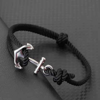 Pulsera de Cuerda con Ancla Marina – Hecha a Mano Ajustable | Estilo Playa y Surf