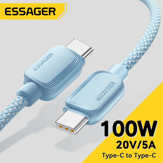 Cable USB-C a USB-C 100W - Carga Rápida 5A, Trenzado