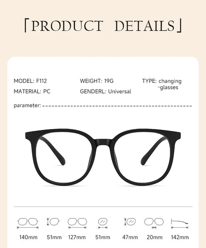 Gafas de sol fotocromáticas de montura grande - Gafas de moda UV400 para oficina y exterior