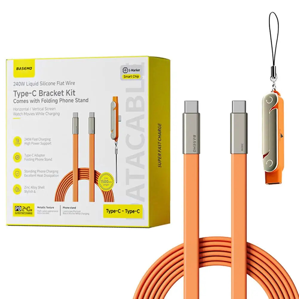 Cable USB-C de 240 W con soporte para teléfono: carga ultrarrápida y transferencia de datos de 480 Mbps