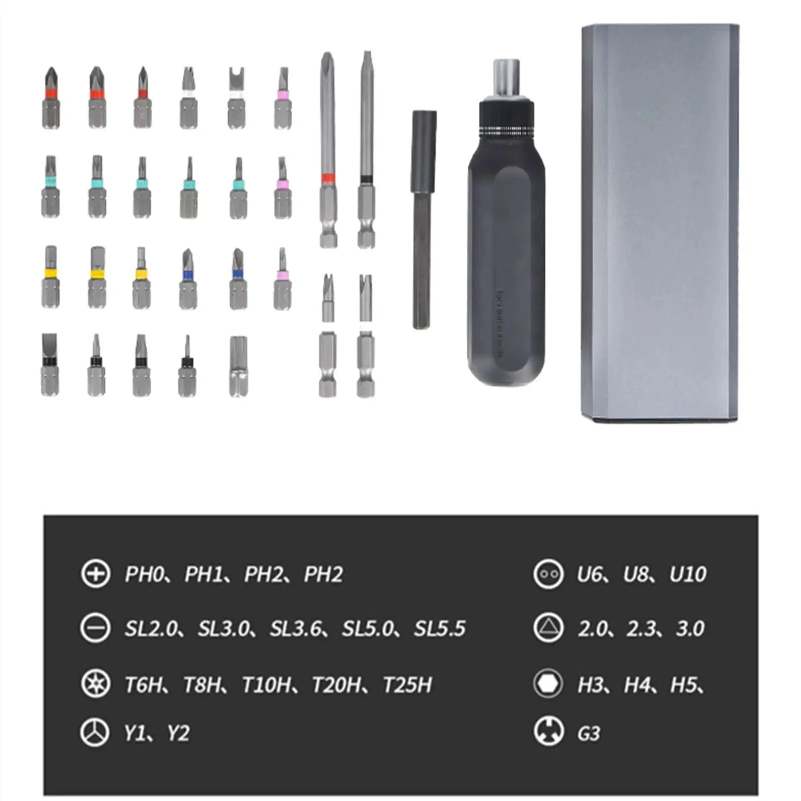 Ratchet precision screwdriver with Phillips Torx magnetic drill bit deideas