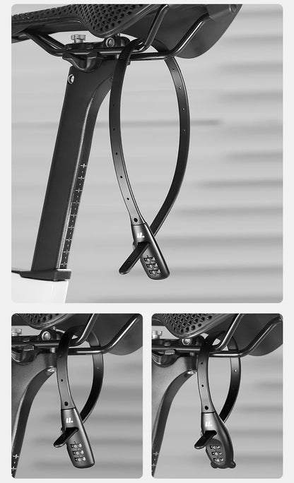 Portable Cable Combination Lock - Zinc Alloy, 3-Digit, 31cm & 53cm, Helmet & Bike