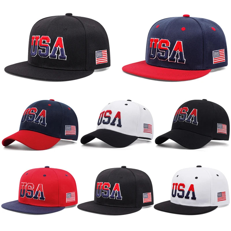 American Flag Baseball Cap, Snapback & Mesh Styles