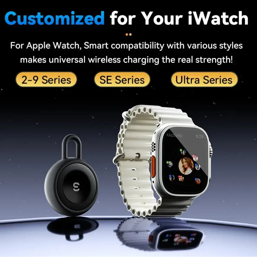 Portable USB type C fast charger for IWatch Series 9 8 7 6 5 Ultra 2 SE deideas