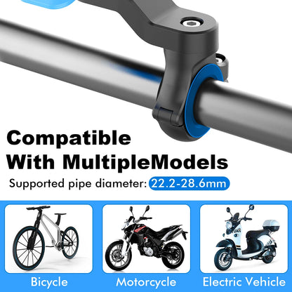 Shockproof Bike & Motorcycle Phone Mount – Rotating Handlebar Holder | 4.7–7.2" (5 Configs)