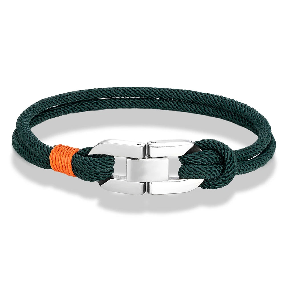 Braided Rope & Steel Anchor Bracelet – Couples Nautical Style