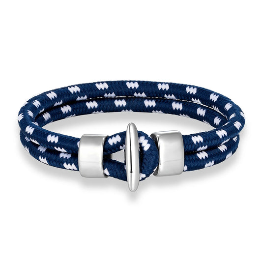 Nautical Rope Bracelet Stainless Steel Magnetic Clasp Men & Women