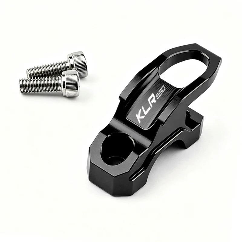Colgador de casco y gancho para bolsa CNC para Kawasaki KLR 650 – Montaje en abrazadera de cilindro de freno