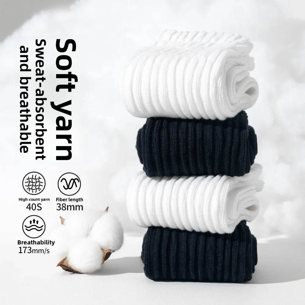 Cotton Crew Socks – Soft Blend Mid-Tube, Unisex 35-44