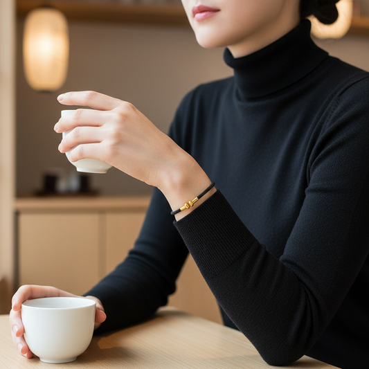 Cuff Bangle - Café minimalista