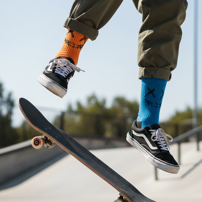 Embroidered Socks - Skate park