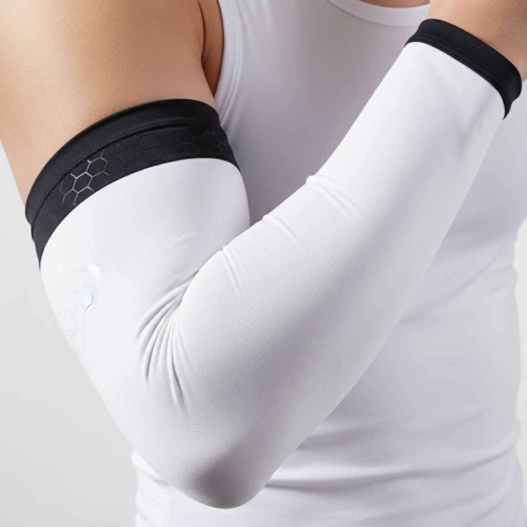Ice Silk Arm Sleeves - Detail Shot Men