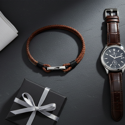 Leather Square Buckle - Flat lay regalo